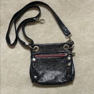 Metallic blue python Hammitt crossbody bag